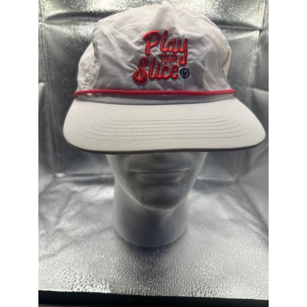 Boge Golf Play Your Slice Rope Hat White Nylon Adjustable Strapback Cap